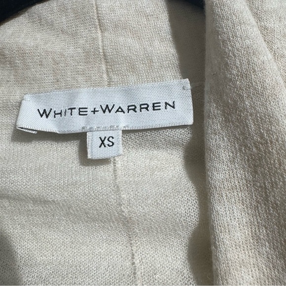 White + Warren Open Cardigan Cotton/Linen Blend Breathable Ivory Size XS - Picture 3 of 11